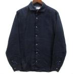 マッキントッシュフィロソフィー MACKINTOSH PHILOSOPHY リネン ホリゾンタルカラー 長袖 シャツ 花柄 ネイビー 紺 38 メンズ