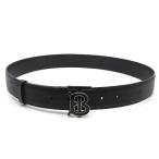 バーバリー BURBERRY TBバックル グレインレザー ベルト ブラック 黒 34/85 ☆AA★ メンズ