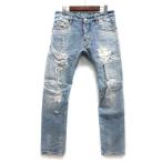 ディースクエアード DSQUARED2 ダメージ リペア加工 デニム パンツ ジーンズ Tidy Biker jeans S71LB0087 ライトブルー 44 メンズ