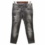 ドルチェ&ガッバーナ ドルガバ DOLCE&GABBANA ダメージ加工 デニム クロップド パンツ ジーンズ グレー 36 FTF2TD G889A レディース