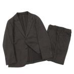 ユニクロ UNIQLO スーツ セットアップ ストレッチジャージー コンフォート 2B ジャケット ワイドパンツ チドリ 茶 ブラウン L メンズ