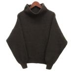 ユニクロ UNIQLO プリンセスタムタム PRINCESS tam tam ヘアリー ニット ハイネック セーター 長袖 ブラウン 茶 L 472429 レディース