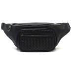 ショッピングヴェネタ ボッテガヴェネタ BOTTEGA VENETA イントレチャート ウエストポーチ ボディバッグ レザー 222310 ブラック 黒 メンズ