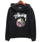 ステューシー STUSSY 8ボール スウェット パーカー プルオーバー USA製 ブラック 黒 S レディース