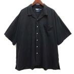 ポロ バイ ラルフローレン Polo by Ralph Lauren CLAYTON レーヨン コットン オープンカラー シャツ 半袖 ブラック 黒系 XXL 大きいサイズ