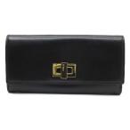 フェンディ FENDI ピーカブー コンチネンタル ウォレット 二つ折り 長財布 レザー 8M0377 ブラック ゴールド金具 レディース