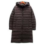 ユニクロ UNIQLO ウルトラライトダウン ロング コート フード ダークブラウン S 460917 レディース