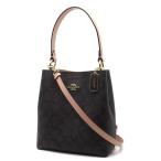 コーチ COACH 新品同様 スモール タウン バケット バッグ 2WAY ショルダー シグネチャー 2312 ブラウン シェルピンク レディース
