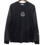 モンクレール MONCLER GENIUS 7 FRGMT フラグメント ロゴ 刺繍 Tシャツ 長袖 カットソー ロンT 2021AW ブラック 黒 S メンズ