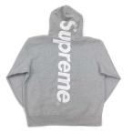 ショッピングシュプリーム シュプリーム SUPREME サテン アップリケ スウェット フーディー パーカー バックロゴ Satin Applique Hooded Sweatshirt グレー XL 美品