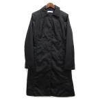 プラダ PRADA パテッド ステンカラー ロング コート ナイロン 中綿 ブラック 黒 40 ☆AA★ レディース