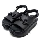 グッチ GUCCI ホースビット プラットフォーム ラバー サンダル ストラップ 742435 ブラック 黒 35 約22cm 美品 レディース