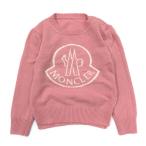 モンクレール MONCLER ウール カシミヤ ニット ビッグロゴ セーター 長袖 2022AW ピンク 2 anni 92cm ベビー キッズ