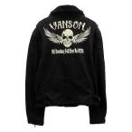 バンソン VANSON フライングスカル 刺繍 フェイクスエード ボンディング ダブルライダース ジャケット NVSZ-804 ブラック 黒 L メンズ