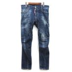 ディースクエアード DSQUARED2 タイディー バイカー ジーンズ TIDY BIKER JEAN ペイント ダメージ加工 デニム パンツ S71LB0725 ブルー 46