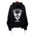 ショッピングスカル スカルフライト SKULL FLIGHT ライダース スウェット パーカー ジップアップ 裏起毛 サイドレース ブラック 黒 XL メンズ