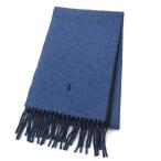 ポロ ラルフローレン POLO RALPH LAUREN マフラー ポニー刺繍 ネイビー ブルー イタリア製 ☆AA★