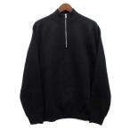 ショッピングzara 未使用品 ザラ ZARA ハイネック ハーフジップ セーター ブラック 黒 L 6674/303/800