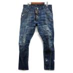 ショッピングディースクエアード ディースクエアード DSQUARED2 ダメージ加工 バイカー デニム パンツ ジーンズ Tidy Biker Jean インディゴ 46 S71LB0511 ☆AA★ メンズ