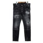 ディースクエアード DSQUARED2 スケータージーンズ SKATER JEAN ダメージ加工 デニムパンツ ブラック 黒 46 M S74LB0783 メンズ