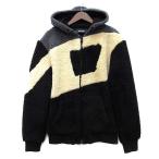 ショッピングdiesel ディーゼル DIESEL S-ALDY ボア フリース パーカー フーデッド ジャケット ブラック ベージュ XS メンズ