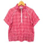  Adidas adidas Wind авторучка проверка блузон половина Zip тонкий ветровка короткий рукав розовый M IC150 Golf женский 