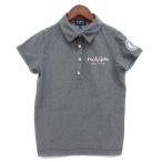  Pearly Gates PEARLY GATES dry хлопок рубашка-поло нашивка короткий рукав Golf одежда серый 0 сделано в Японии женский 