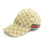 グッチ GUCCI GGキャンバス シェリーライン ベースボールキャップ 200035 ベージュ M 58 ■ECS メンズ レディース