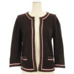 シャネル CHANEL 05A カシミヤ 100％ カーディガン ニット 七分袖 ココボタン ブラウン ピンク 38 レディース