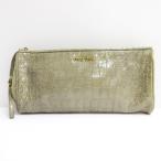 ミュウミュウ miumiu クラッチバッグ セカンドバッグ ポーチ クロコダイル レザー グレー系 レディース