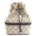 グッチ GUCCI GGキャンバス 巾着 ポーチ ミニハンドバッグ ドローストリング 039 1053 イタリア製 ベージュ レディース