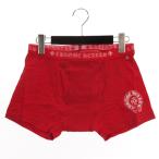 未使用品 クロムハーツ CHROME HEARTS ロゴ ショート ボクサーパンツ ブリーフ アンダーウェア CH1300 レッド L ☆AA★ メンズ