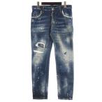 ショッピングディースクエアード ディースクエアード DSQUARED2 SKATER JEAN デニム パンツ ジーンズ ダメージ加工 ペイント加工 リペア加工 S71LB0452 S30342 インディゴ 4