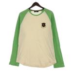 バーバリーブラックレーベル BURBERRY BLACK LABEL ロゴパッチ Tシャツ 長袖 2 ホワイト グリーン 250822E メンズ