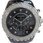 シャネル CHANEL J12 ダイヤベゼル 自動巻き 腕時計 クロノグラフ 9Pダイヤ 41mm H2419 黒文字盤 ☆AA★ メンズ