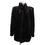  серебряный SaGa норка меховое пальто жакет половина medium 15 темно-коричневый внешний #GY09 женский 