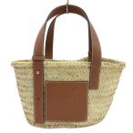 ショッピングロエベ ロエベ LOEWE アナグラム ラフィア かごバッグ バスケット ハンドバッグ ベージュ系 ☆AA★ レディース