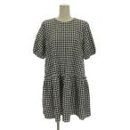 ショッピングzara ザラ ZARA ワンピース 半袖 チェック ブラック ホワイト M 250918E レディース