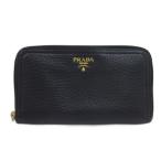 プラダ PRADA 長財布 ラウンドファスナー レザー ブラック ☆AA★ レディース