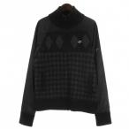 パーリーゲイツ PEARLY GATES 中綿 ニット ジャケット 切替 総柄 ブラック 5 L メンズ