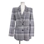 ザラ ZARA チェック テーラード ジャケット XS ネイビー ブラウン系 ■GY43