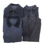 ユニクロ UNIQLO 4点セット ジャケット コート テーラード デニム XL 黒 ブラック 紺 ネイビー インディゴブルー /NU メンズ