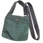 ショッピングプラダ プラダ PRADA 三角プレート ナイロン ショルダー バッグ グリーン ☆AA★ レディース