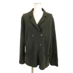 ユニクロ UNIQLO INES DE LA FRESSANGE ニット ジャケット ダブル ウール カシミヤミックス 3XL カーキ 大きいサイズ レディース