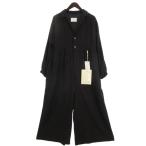 未使用品 ガサ GASA タグ付き コンビネゾン オールインワン 長袖 リネン混 13221-10427 ブラック M レディース