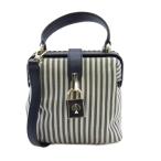 ケイトスペード KATE SPADE ストライプ ショルダーバッグ キャンバス ネイビー ■FF レディース