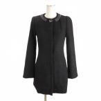 ショッピングzara ザラ ZARA ノーカラー ツイード ジャケット 襟装飾 S ブラック ■FF レディース