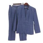 ショッピングzara ザラ ZARA チェック スーツ セットアップ ジャケット 36 パンツ 38 ネイビー ■FF レディース