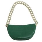 ショッピングzara ザラ ZARA クロコ型押し チェーン セミショルダーバッグ ハンド グリーン レディース