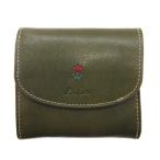 ショッピングダコタ ダコタ Dakota ゆべし 二つ折り財布 レザー チューリップ刺繍 カーキ レディース